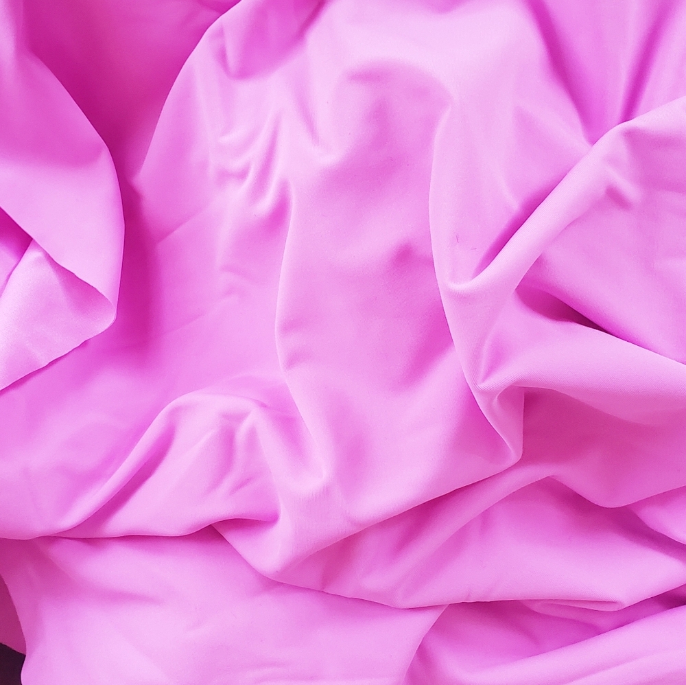 Stretch Fabric Remnant Polyester Spandex Elastane Pink 62"×65"